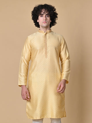 MAAHI FABS Men's Golden Cotton Regular Fit Kurta Pajama Set