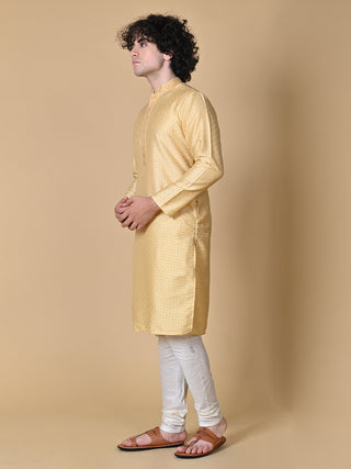 MAAHI FABS Men's Golden Cotton Regular Fit Kurta Pajama Set