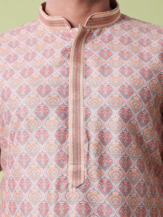 Men's Printed Cotton Kurta