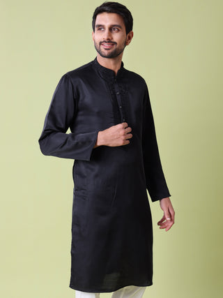 Men's Sequin Embroidered Cotton Silk Kurta