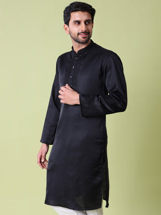 Men's Sequin Embroidered Cotton Silk Kurta