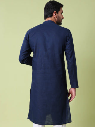 Men's Mandarin Collar Straight Cotton Kurta