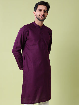 Men's Mandarin Collar Straight Cotton Kurta