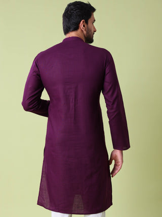 Men's Mandarin Collar Straight Cotton Kurta