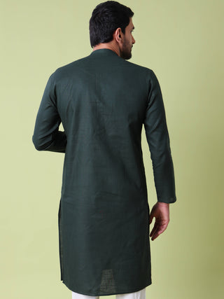 Men's Mandarin Collar Straight Cotton Kurta