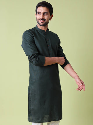 Men's Mandarin Collar Straight Cotton Kurta