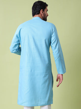 Men's Mandarin Collar Straight Cotton Kurta