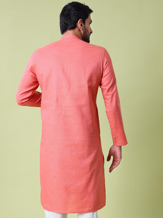Men's Mandarin Collar Straight Cotton Kurta