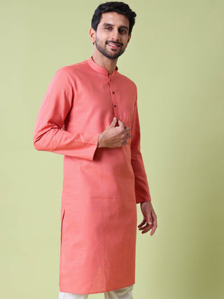 Men's Mandarin Collar Straight Cotton Kurta
