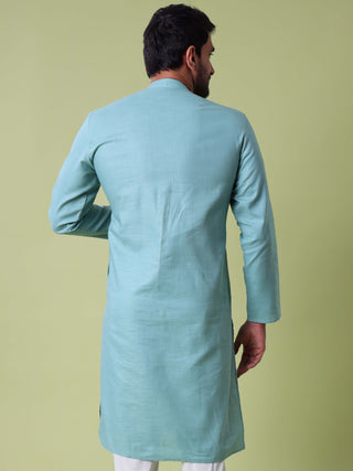 Men's Mandarin Collar Straight Cotton Kurta