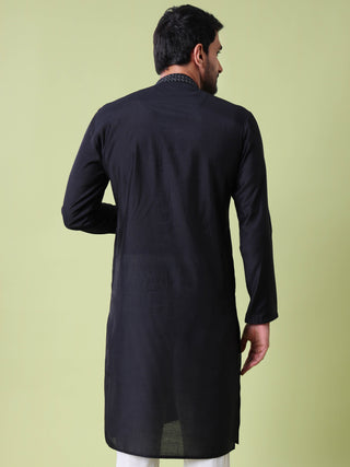 Men's Mandarin Collar Cotton Silk Kurta