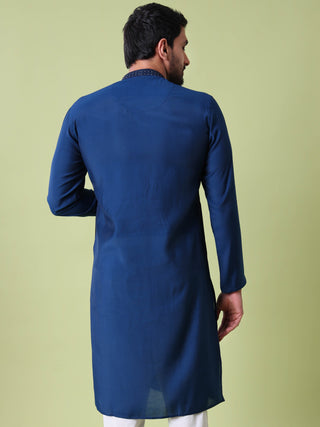 Men's Mandarin Collar Cotton Silk Kurta