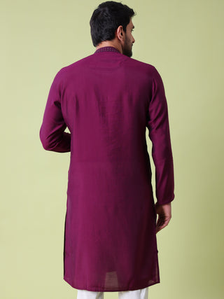 Men's Mandarin Collar Cotton Silk Kurta