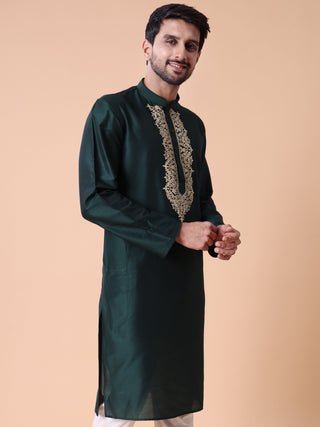 Men's Embroidered Cotton Festive Kurta