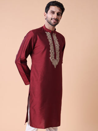Men's Embroidered Cotton Festive Kurta