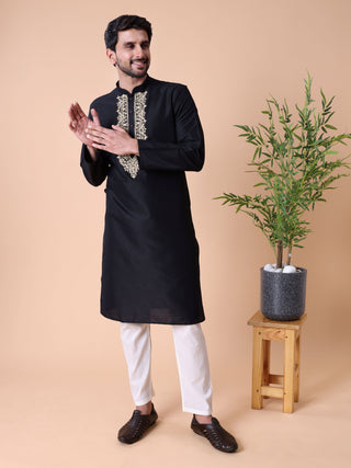 Men's Embroidered Cotton Festive Kurta