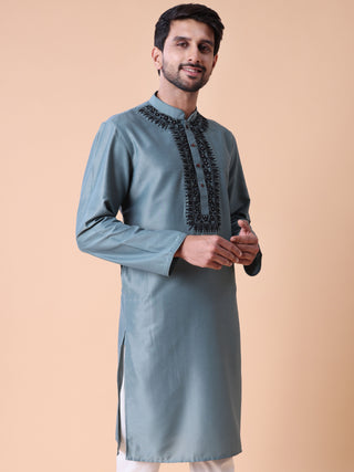 Men's Embroidered Cotton Festive Kurta