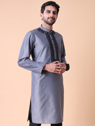 Men's Embroidered Cotton Festive Kurta