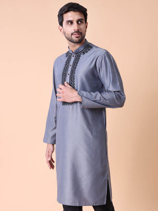 Men's Embroidered Cotton Festive Kurta