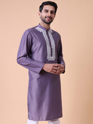 Men's Embroidered Cotton Festive Kurta