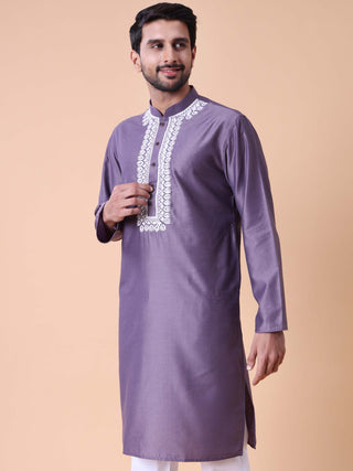 Men's Embroidered Cotton Festive Kurta