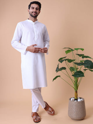 Men's Mandarin Collar Pure Cotton Kurta