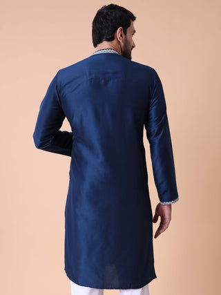 Men's Cotton Silk Embroidered Kurta