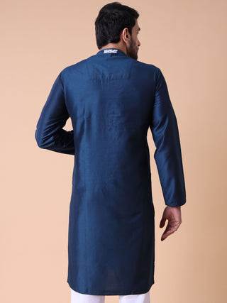 Men's Cotton Silk Embroidered Kurta