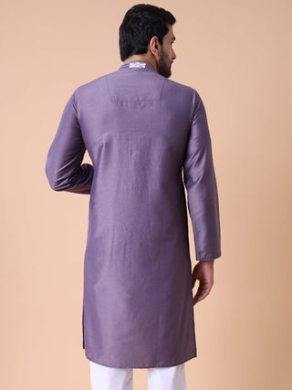 Men's Cotton Silk Embroidered Kurta