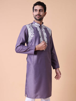 Men's Cotton Silk Embroidered Kurta