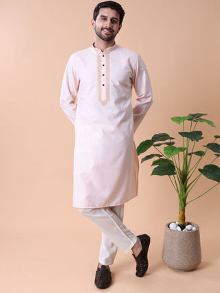 Men's Embroidered Cotton Kurta