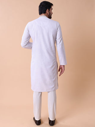 Men's Embroidered Cotton Kurta