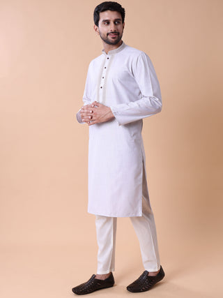 Men's Embroidered Cotton Kurta