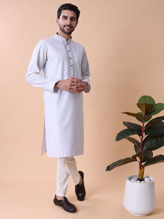 Men's Embroidered Cotton Kurta