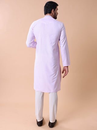 Men's Embroidered Cotton Kurta