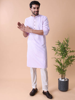 Men's Embroidered Cotton Kurta