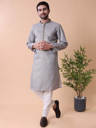 Men's Printed Cotton Kurta