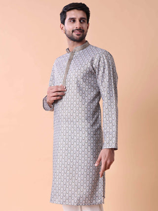 Men's Printed Cotton Kurta