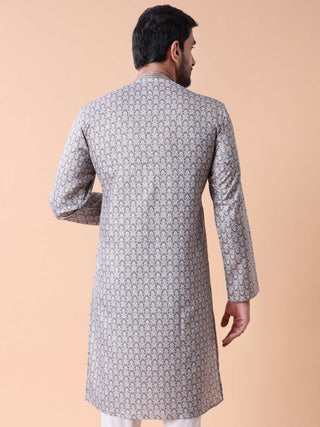 Men's Printed Cotton Kurta