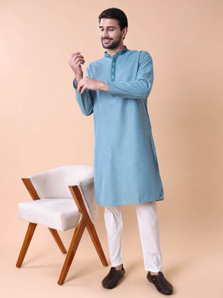 Men's Mandarin Collar Cotton Kurta