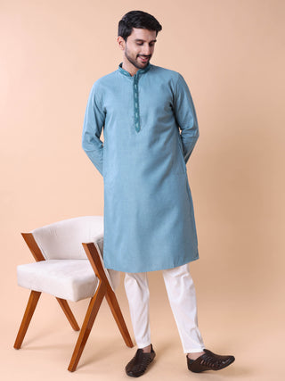 Men's Mandarin Collar Cotton Kurta