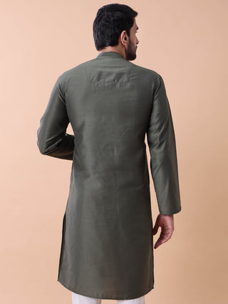 Men's Embroidered Cotton Festive Kurta