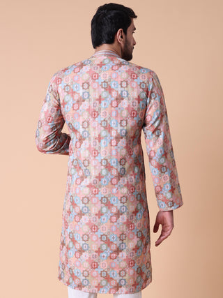 Men's Printed Cotton Kurta
