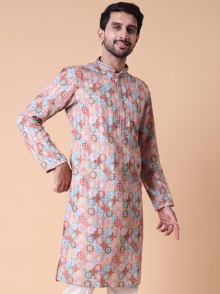 Men's Printed Cotton Kurta