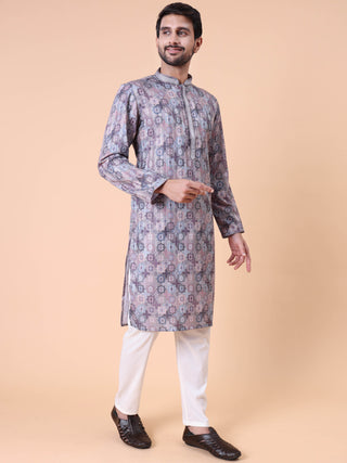 Men's Printed Cotton Kurta
