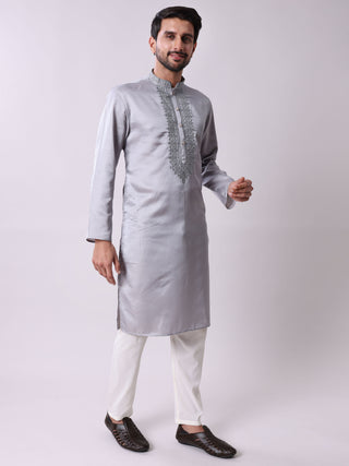 Men's Floral Embroidered Kurta