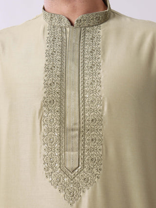 Men’s Pista Green Embroidered Kurta (Copy) MAAHI FABS
