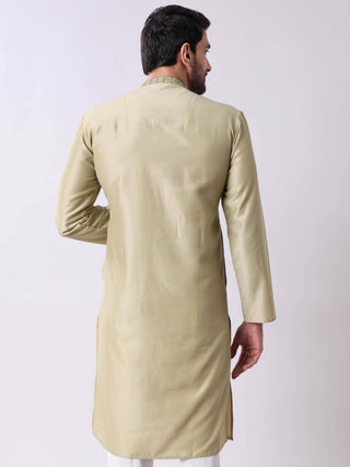 Men’s Pista Green Embroidered Kurta MAAHI FABS