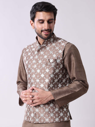 Men's Kurta With Pyjamas & Mirror Work Nehru Jacket