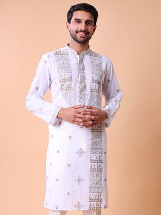 Men's Printed Khadi Handloom Kurta